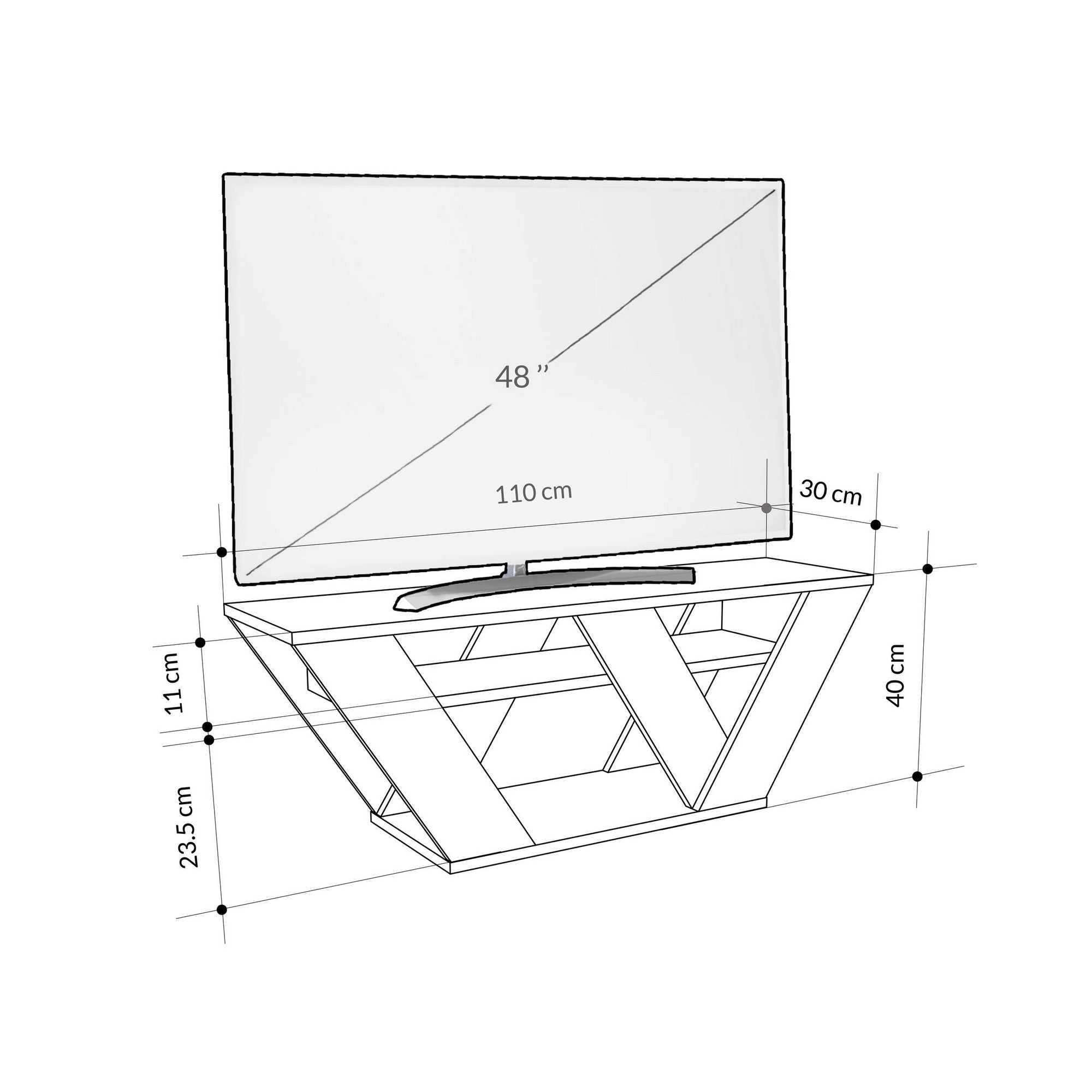 Pipralla - TV Unit - Carrara Marble