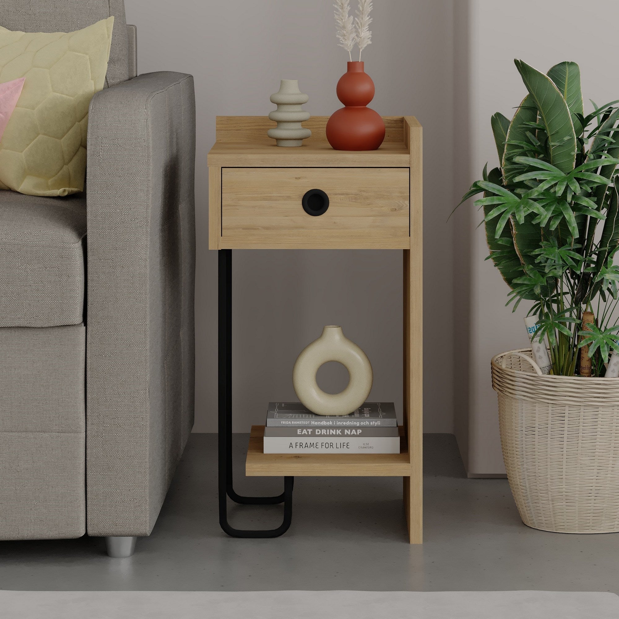 Sirius Right - Bedside Table - Oak