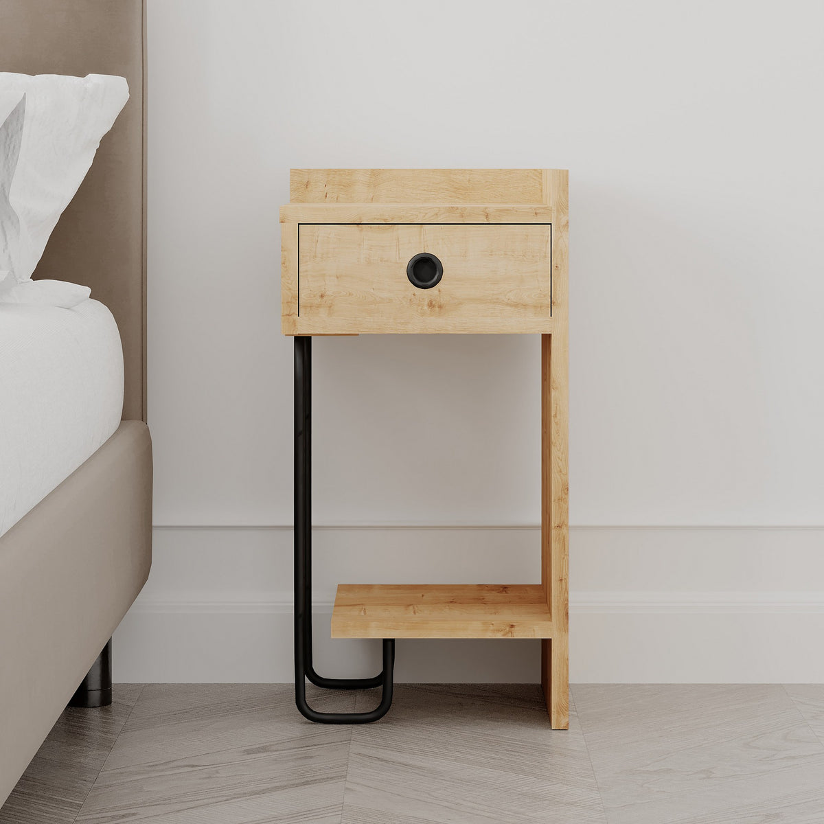 Sirius Right - Bedside Table - Oak