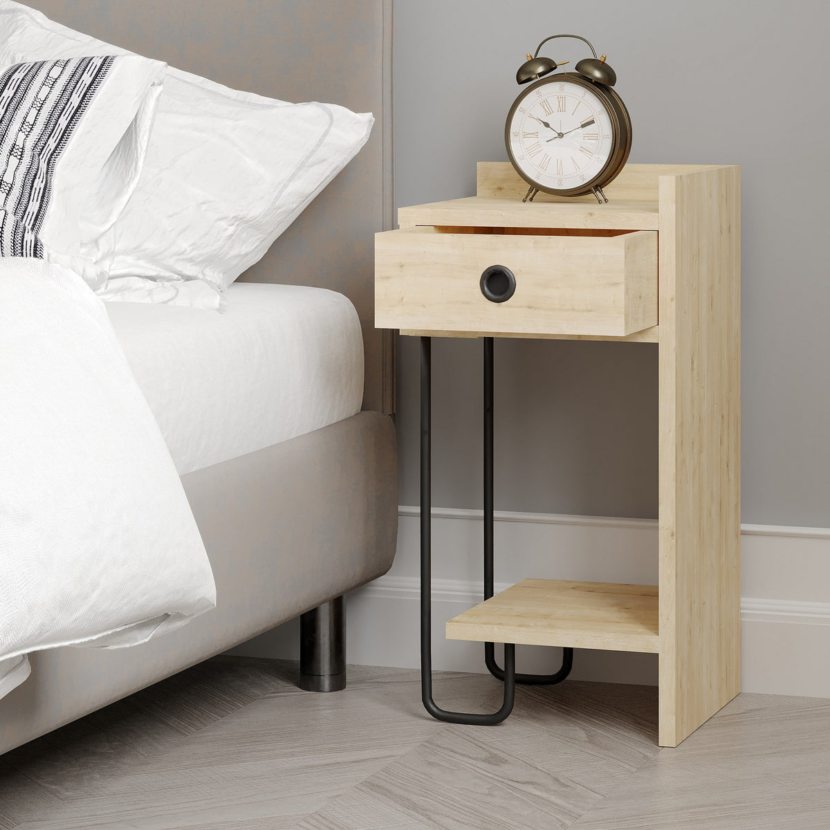 Sirius Right - Bedside Table - Oak