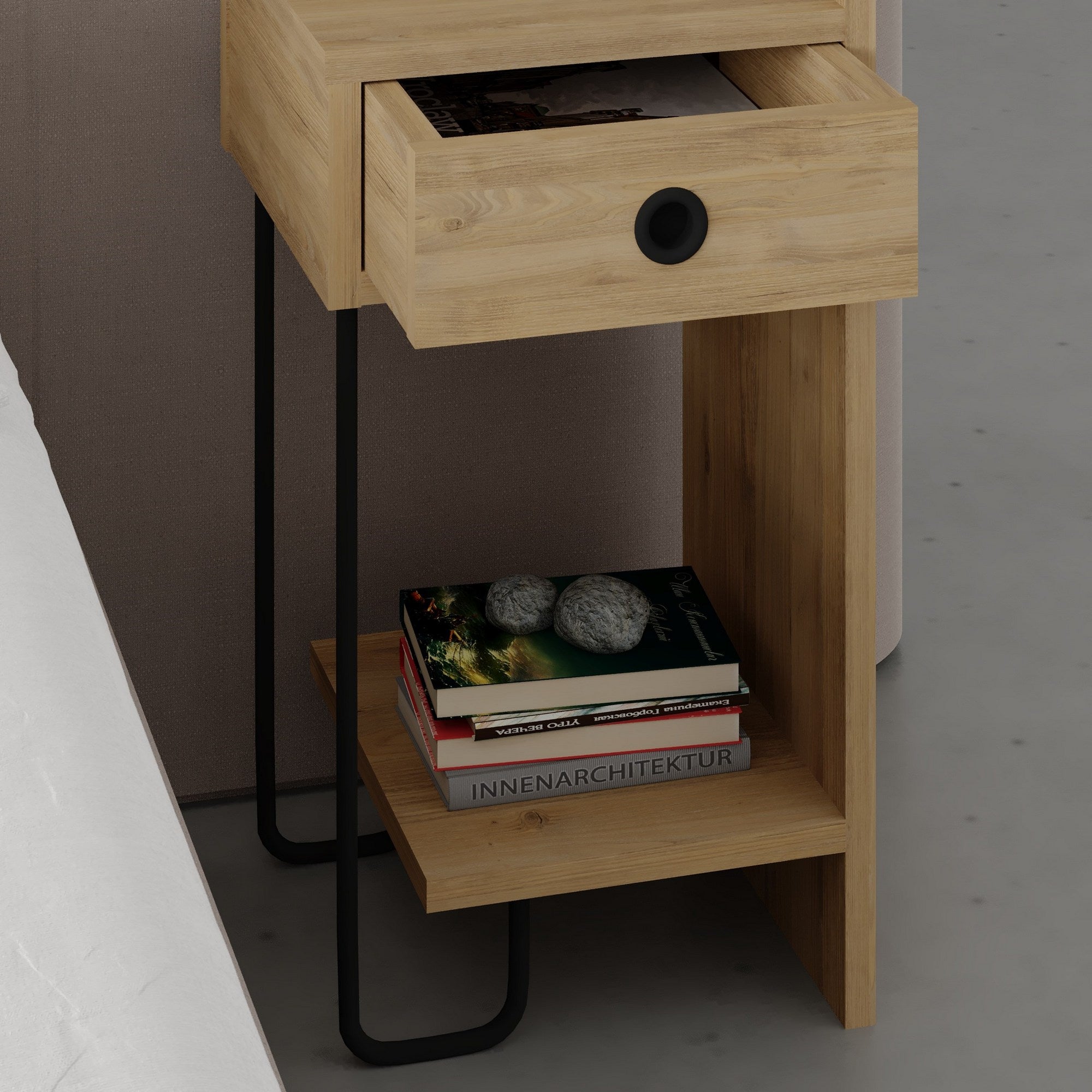 Sirius Right - Bedside Table - Oak