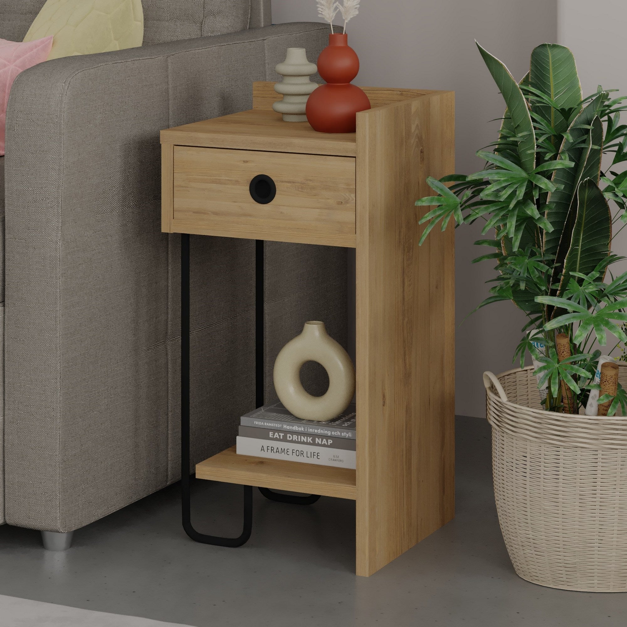Sirius Right - Bedside Table - Oak