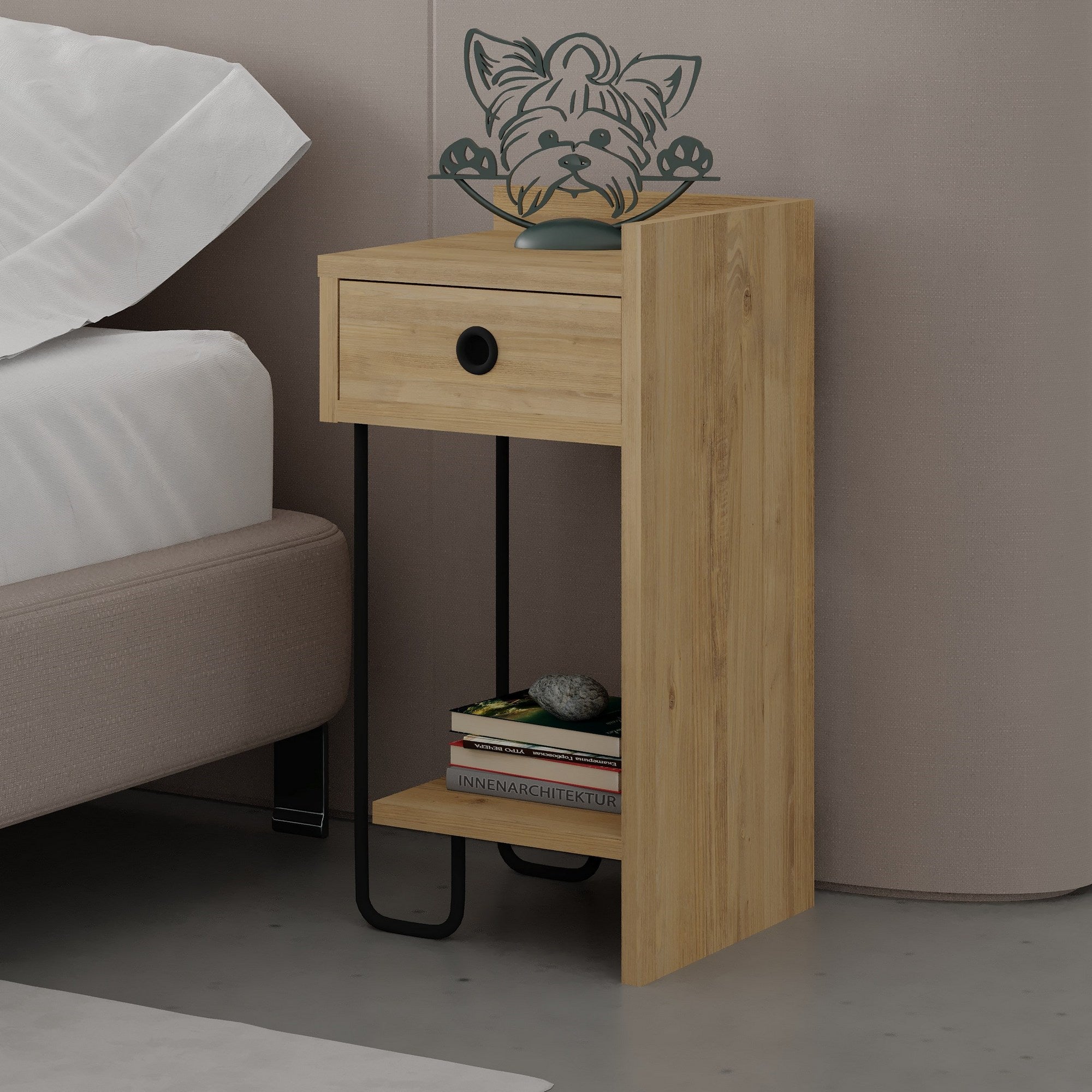 Sirius Right - Bedside Table - Oak