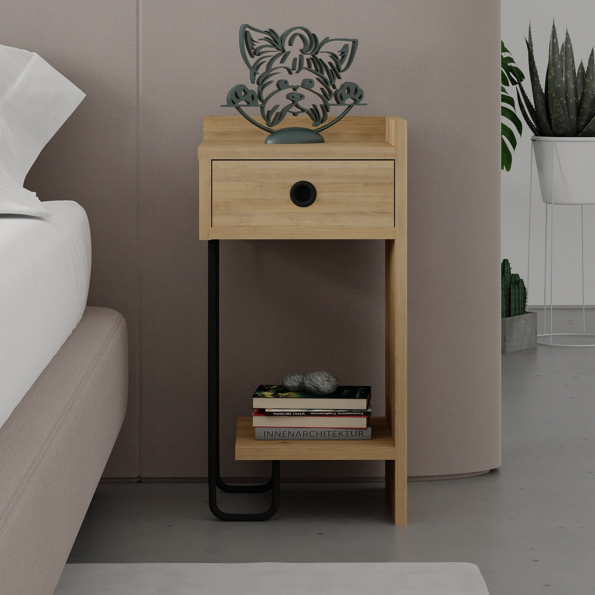 Sirius Right - Bedside Table - Oak