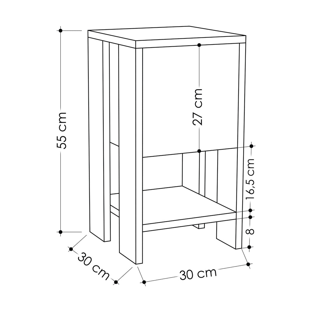 Ema - Bedside Table - Carrara Marble