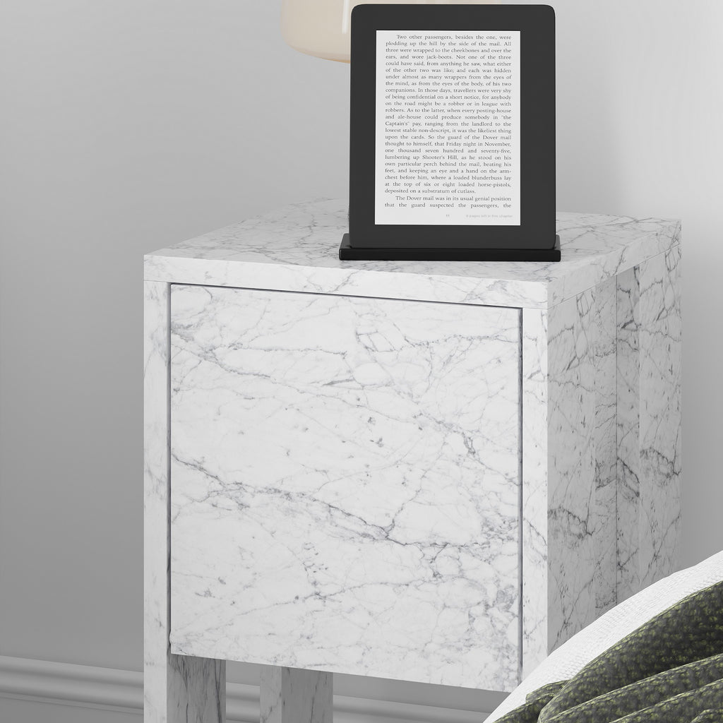 Ema - Bedside Table - Carrara Marble