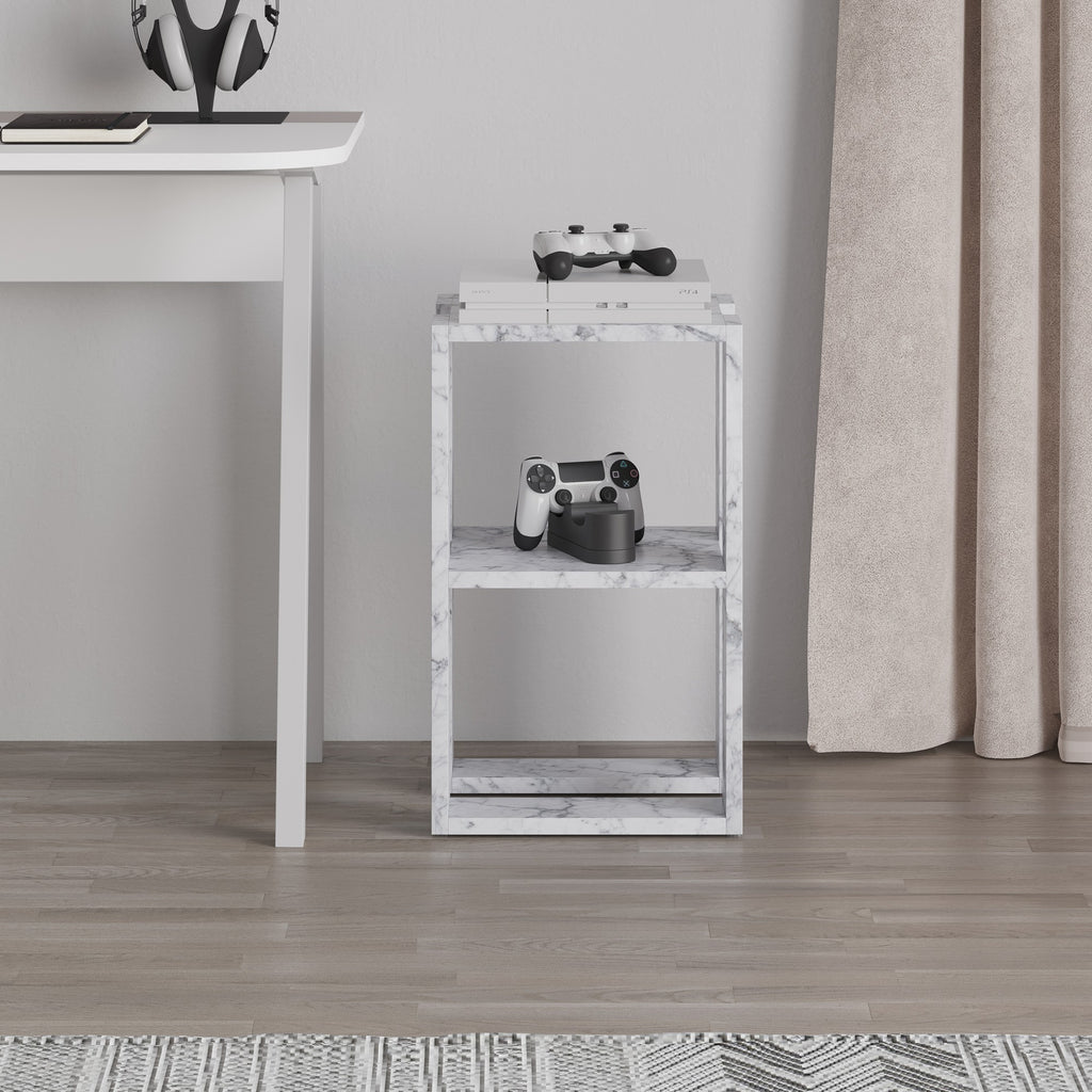 Lonie - Bedside Table - Carrara Marble