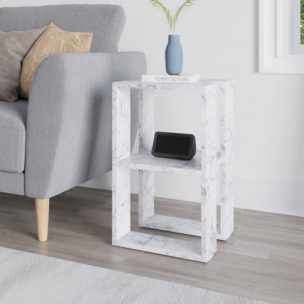 Lonie - Bedside Table - Carrara Marble