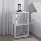 Lonie - Bedside Table - Carrara Marble