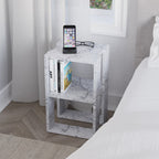 Lonie - Bedside Table - Carrara Marble