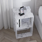 Lonie - Bedside Table - Carrara Marble