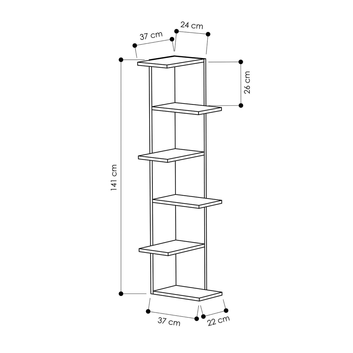 Saso - Bookcase - White