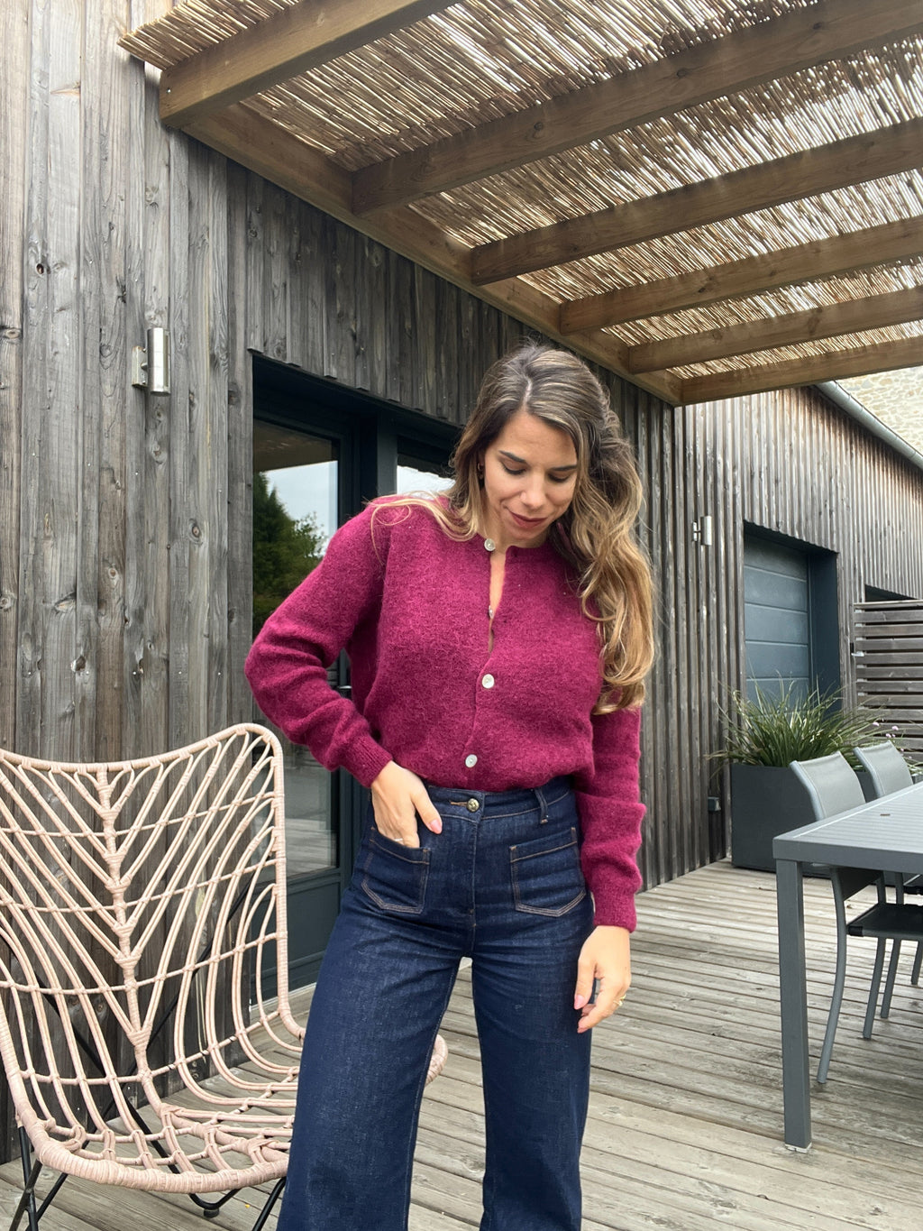 Léonie Wool Knit Burgundy