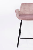 Brit - Lote de 2 Taburetes de Bar & de Mostrador - Poliéster - Rosa