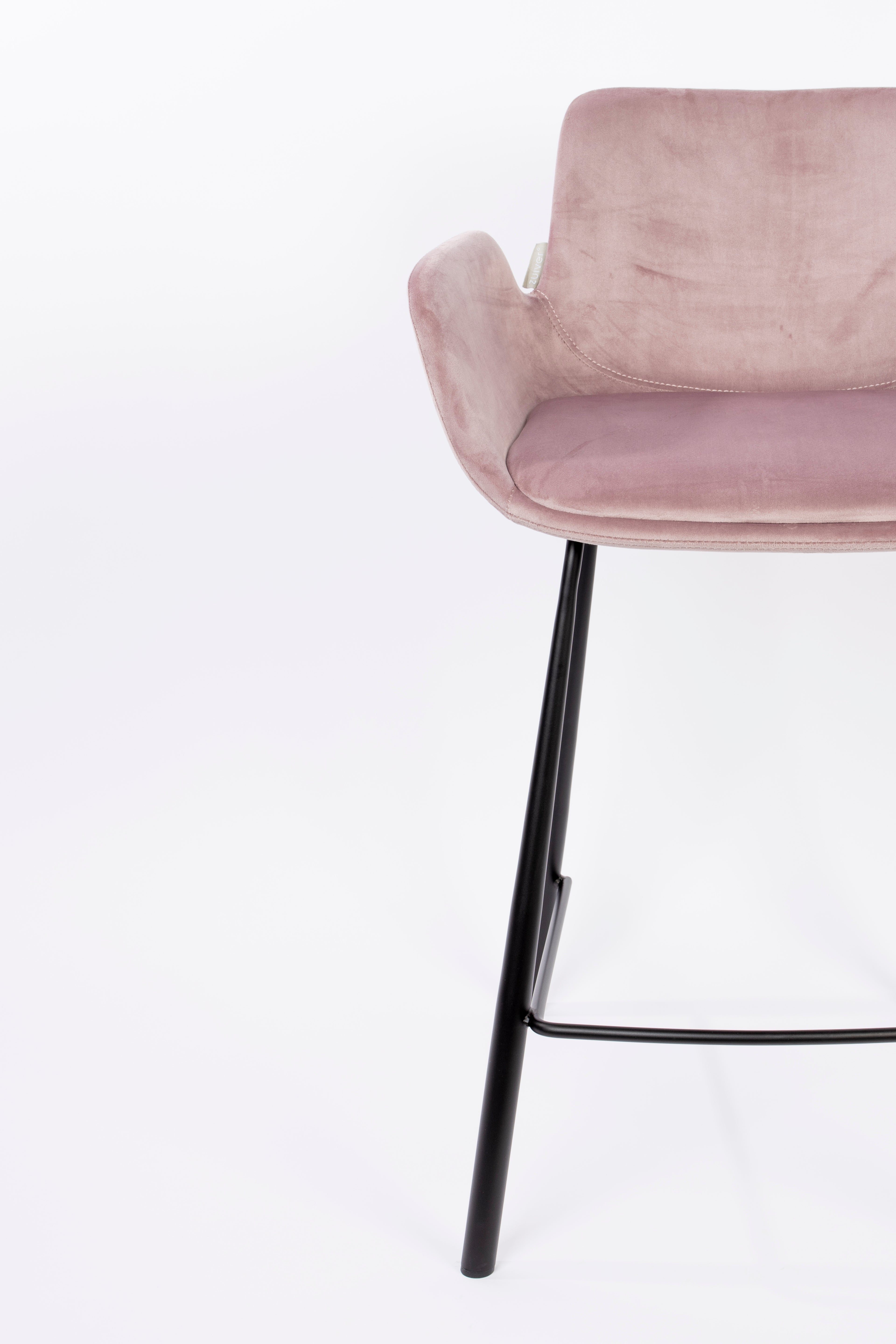 Brit - Lote de 2 Taburetes de Bar & de Mostrador - Poliéster - Rosa