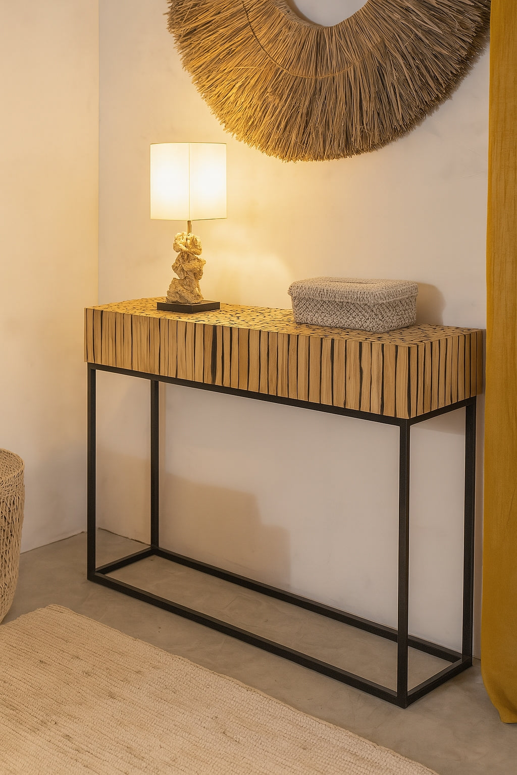 Tahaa - Console - Branche De Teck/Métal - Noir
