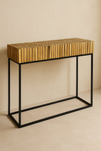Tahaa - Console - Branche De Teck/Métal - Noir
