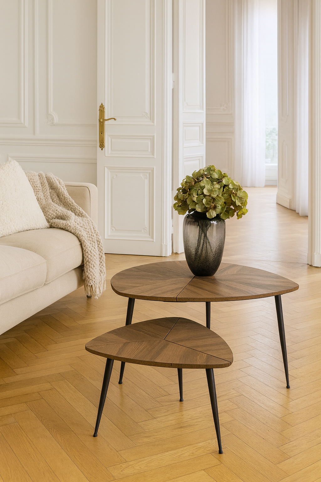 Cobra - Set of 2 Nesting Tables - Wood Fiber - Natural