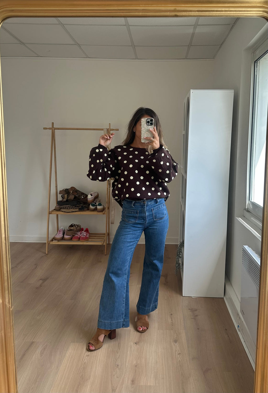 Zélie chocolate polka dot jumper