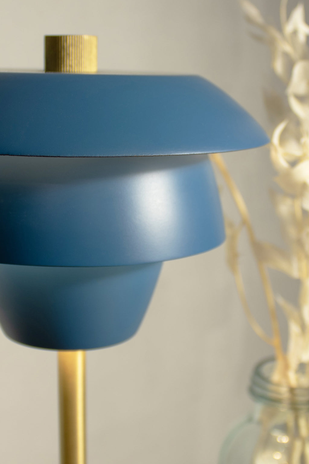 Moxy - Lampe A Poser Design Rechargeable - Bleu/Doré