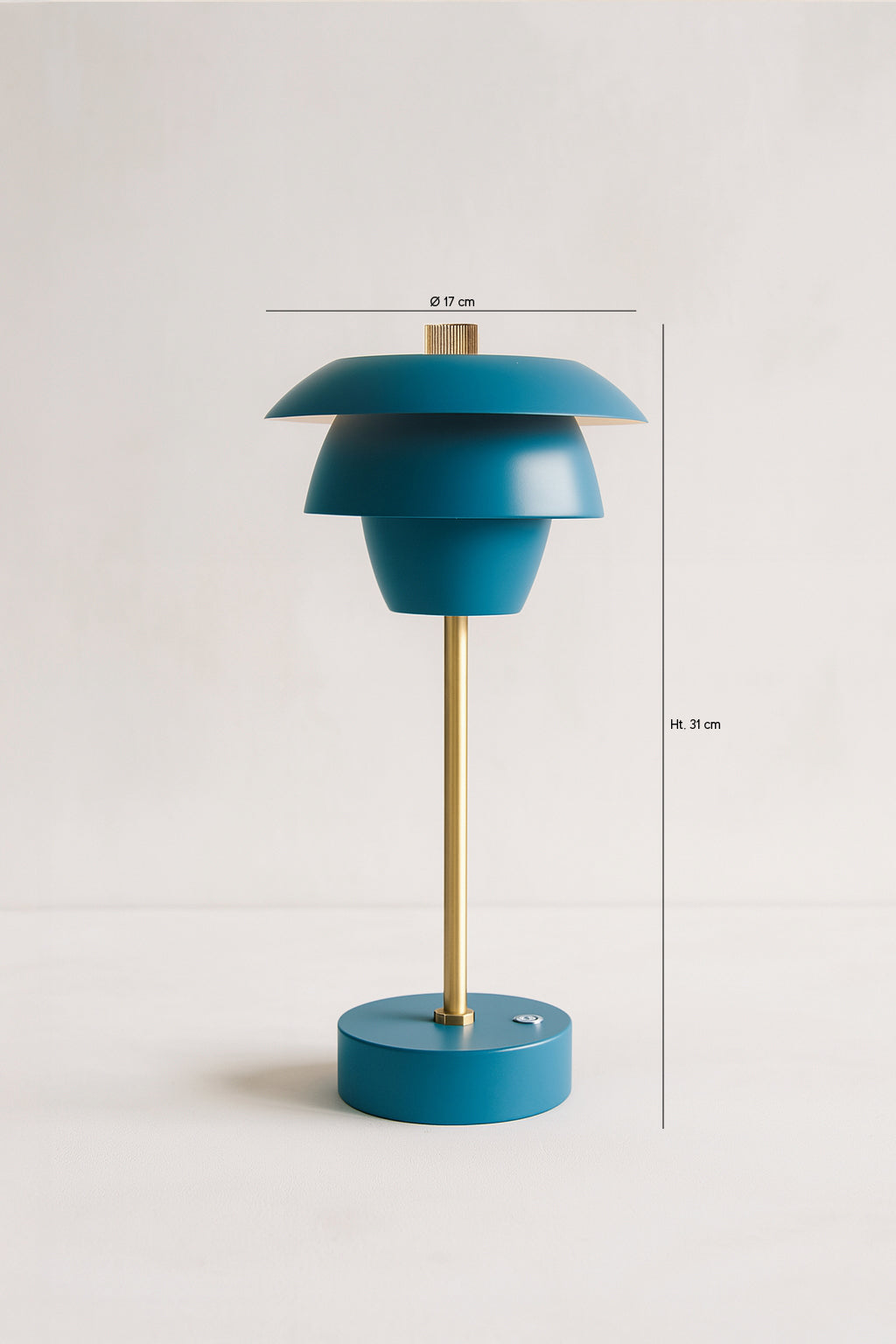 Moxy - Lampe A Poser Design Rechargeable - Bleu/Doré
