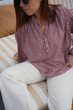Blusa de cuadros rojos Clothilde
