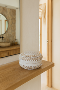 Koloa Bamboo Box Decorated With Shells - White