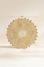 Milos - Decorative Basket In Seagrass And Wooden Beads