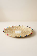 Milos - Decorative Basket In Seagrass And Wooden Beads