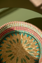 Paros Round Tray - Seagrass and Mother-of-Pearl