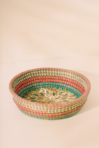 Paros Round Tray - Seagrass and Mother-of-Pearl