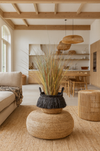 Cesta Zalo En Abaca - Flecos Negros