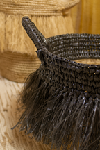 Cesta Zalo En Abaca - Flecos Negros