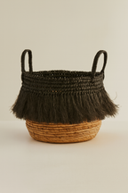 Cesta Zalo En Abaca - Flecos Negros