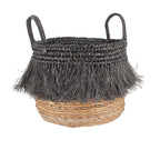 Cesta Zalo En Abaca - Flecos Negros