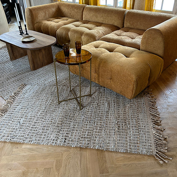 Alfombra Altay De Yute De Cuero Reciclado - Algodón Con Flecos