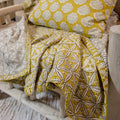 Punta Corta Housnia De Algodón - Amarillo Mostaza Con Estampado