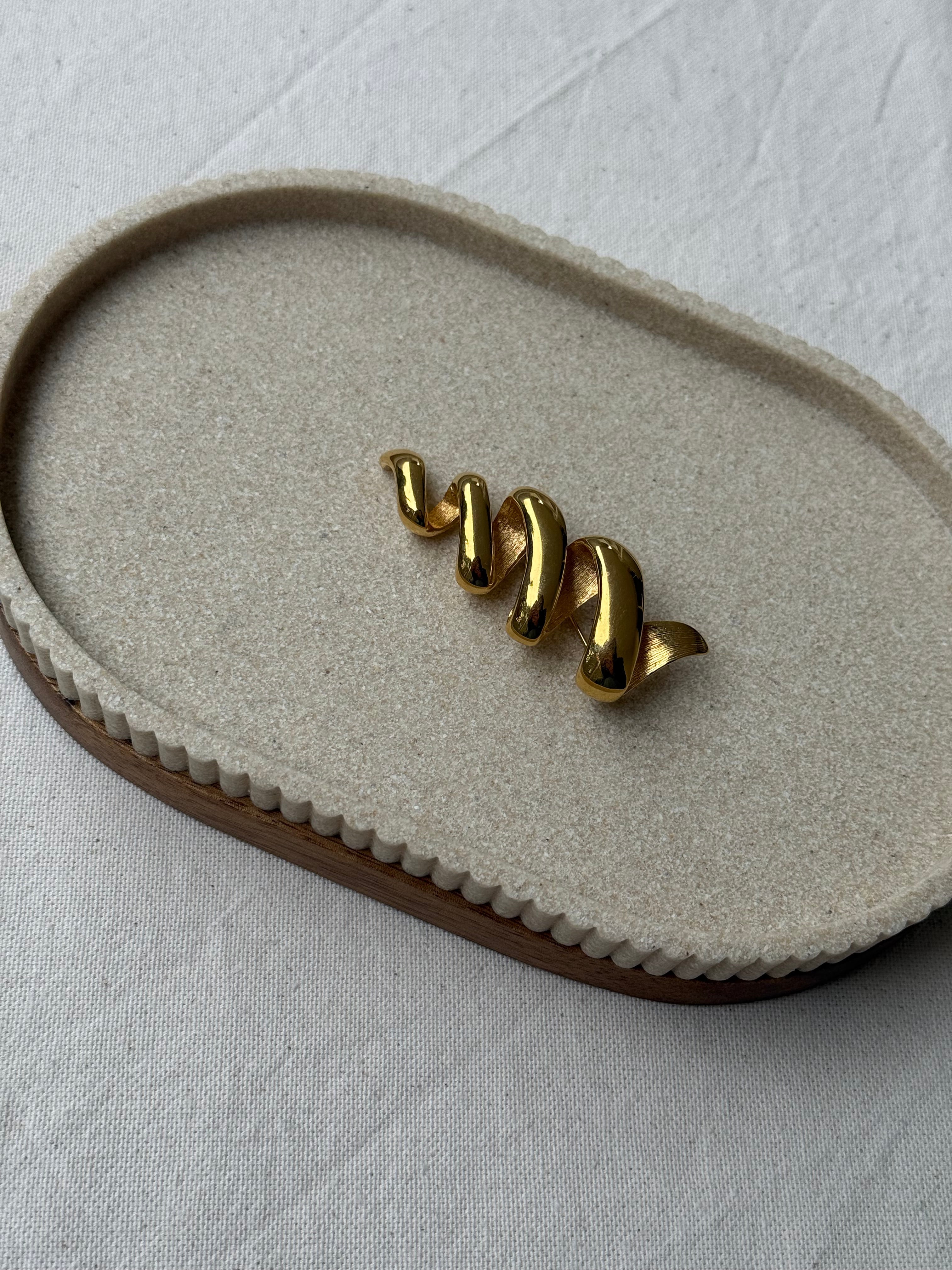 Vintage Monet Brooch - Golden Spiral