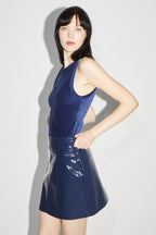 The Milo Top In Blue Velvet