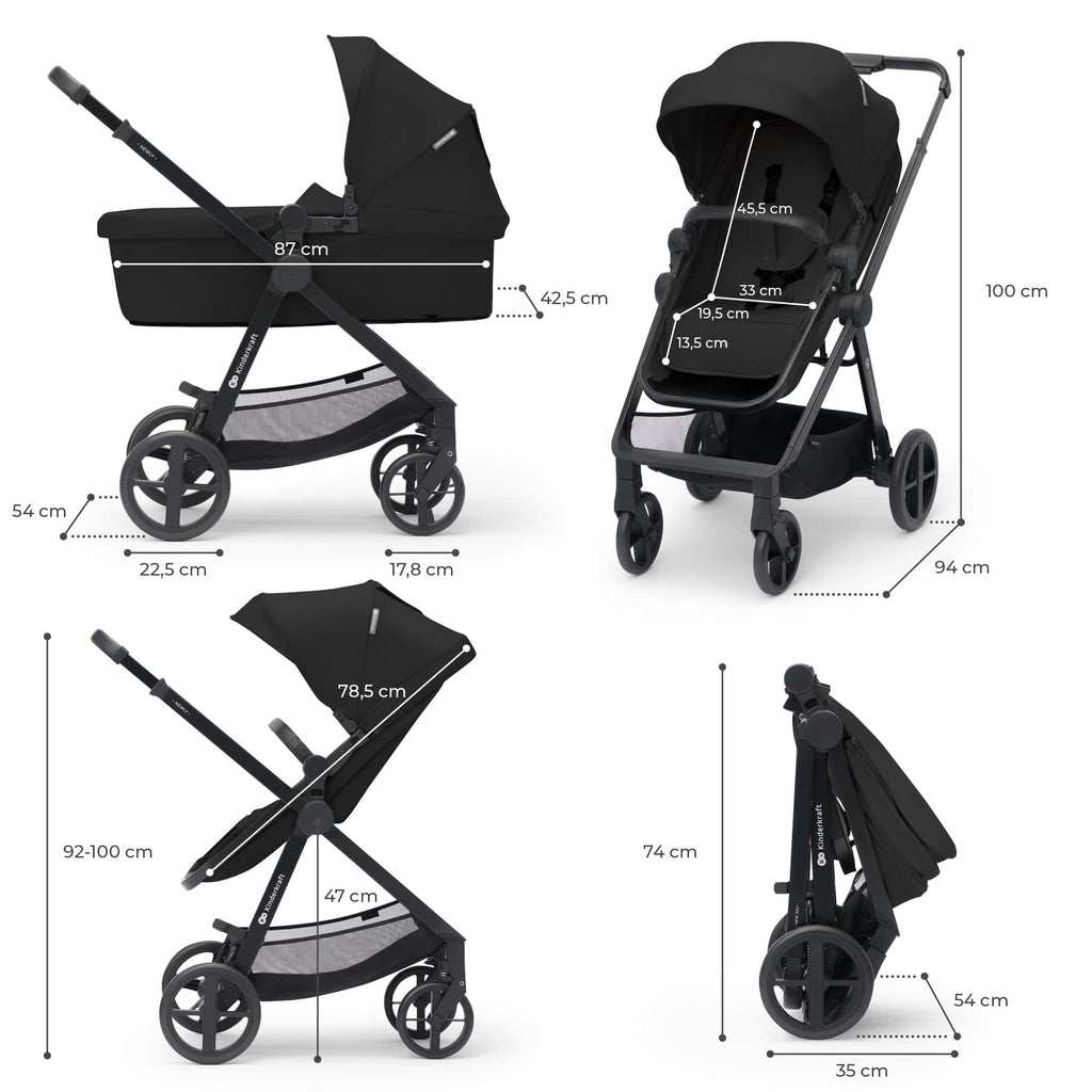Newly Black 4-in-1 Pushchair
