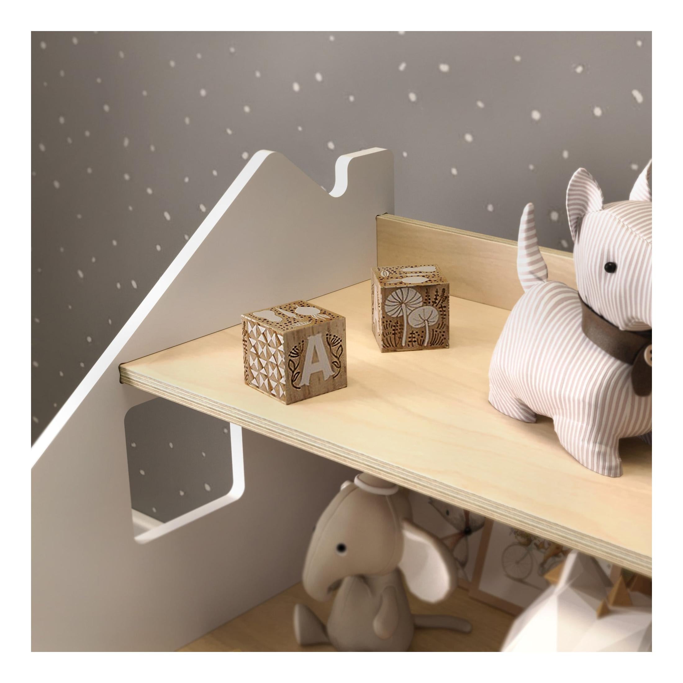 Étagère À Jouets – Blanc & Gris