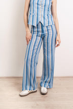 Ana Linen Trousers Blue
