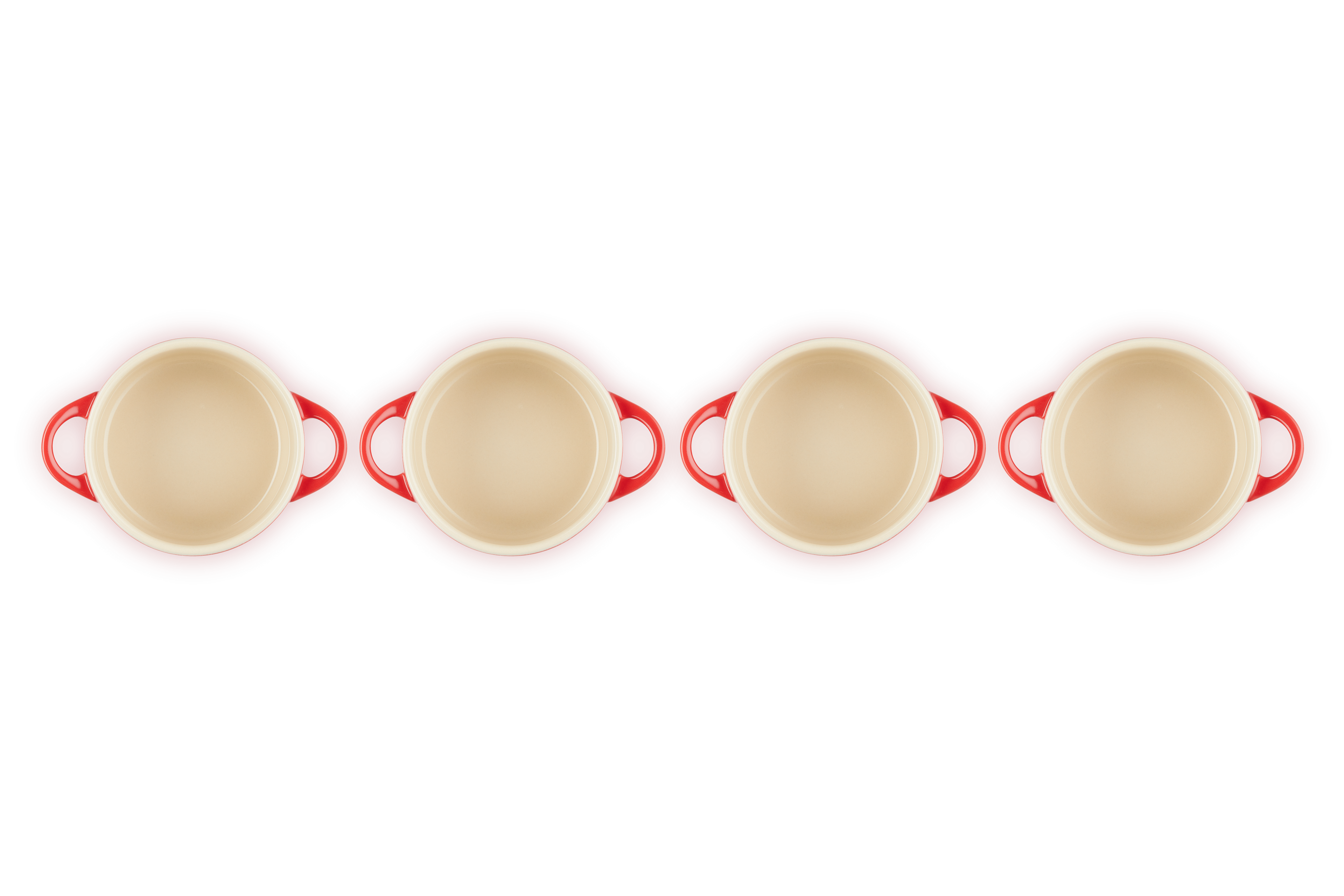 Set 4 Mini-Cocottes Céramique - 250ml/10cm - Cerise