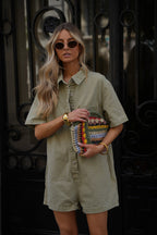 Combishort En Jean Suzon - Kaki