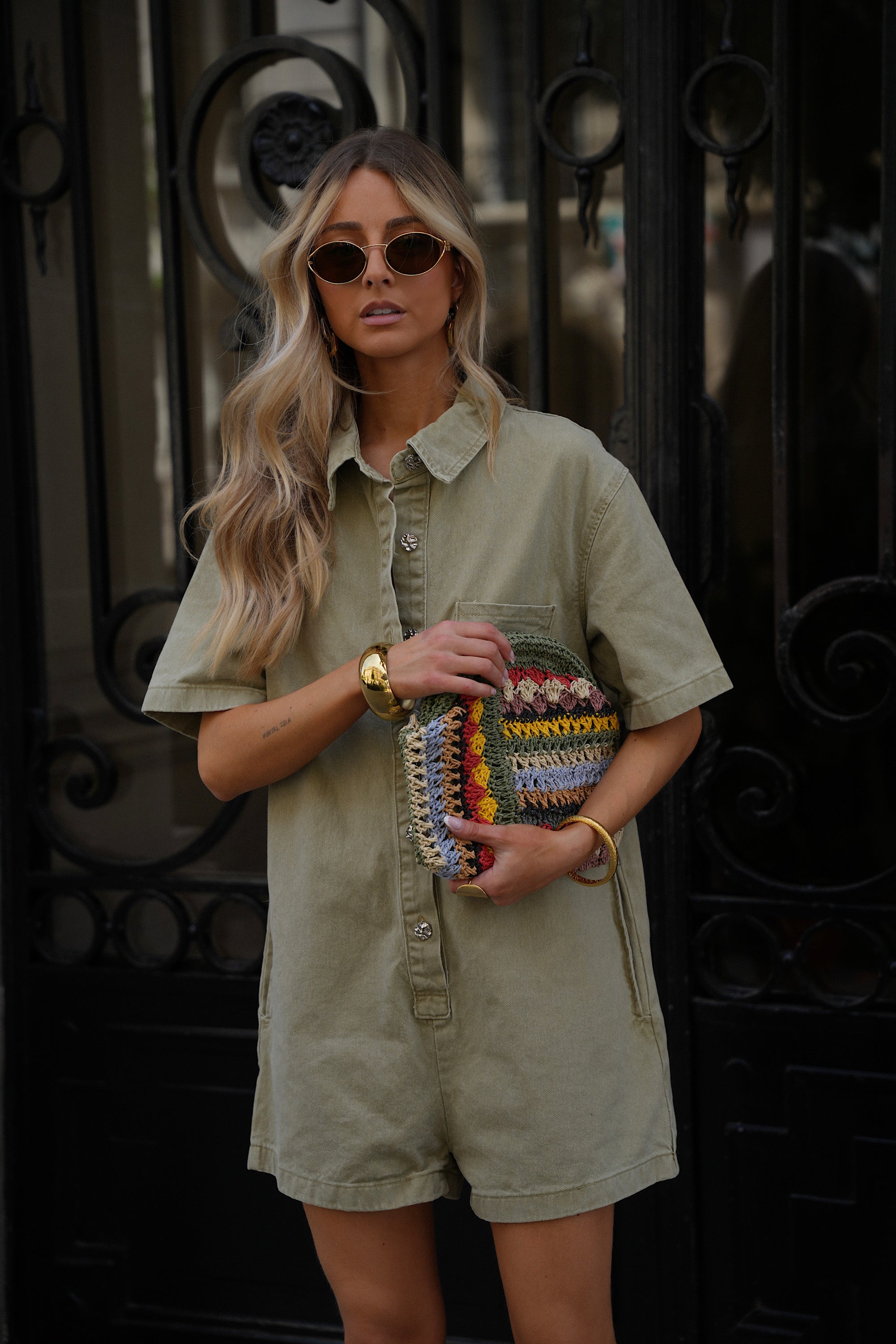 Combishort En Jean Suzon - Kaki
