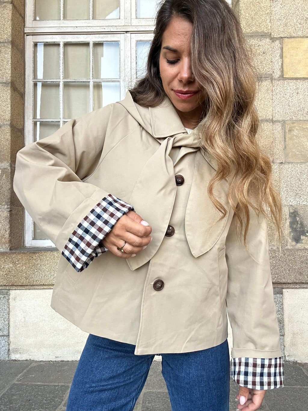 Veste À Capuche Amovible Garance Beige