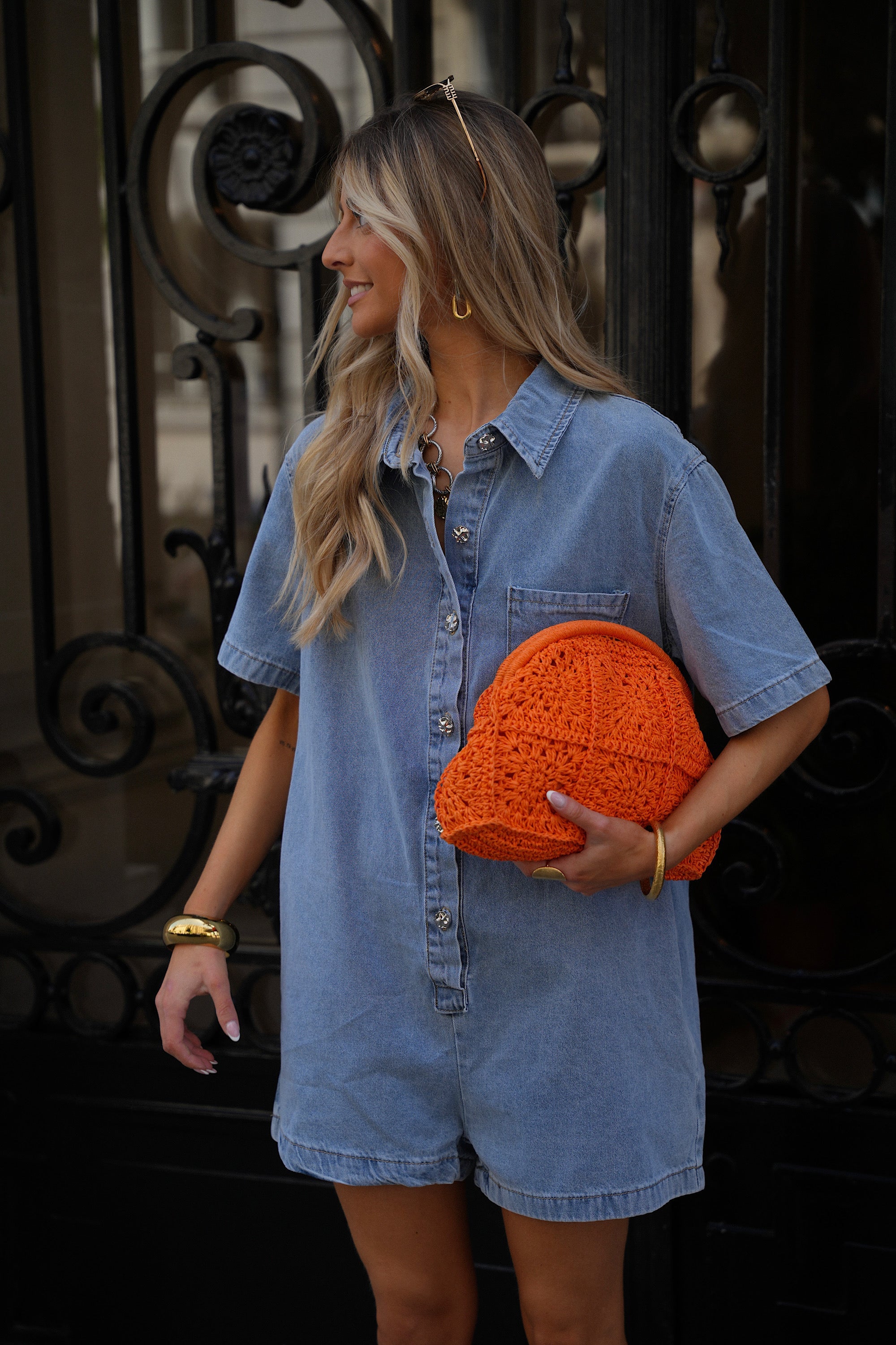 Noria Straw Bag - Orange