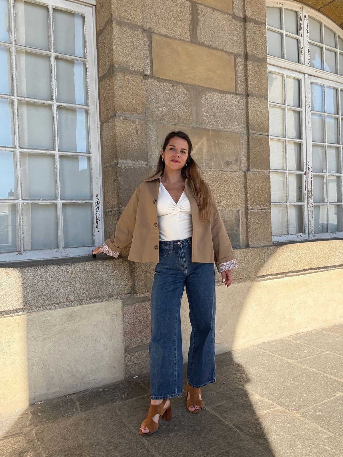 Veste trench Edith en coton Liberty camel