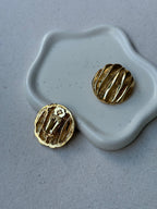 Boucles D’Oreilles Vintage - Rondes Dorées Texturées