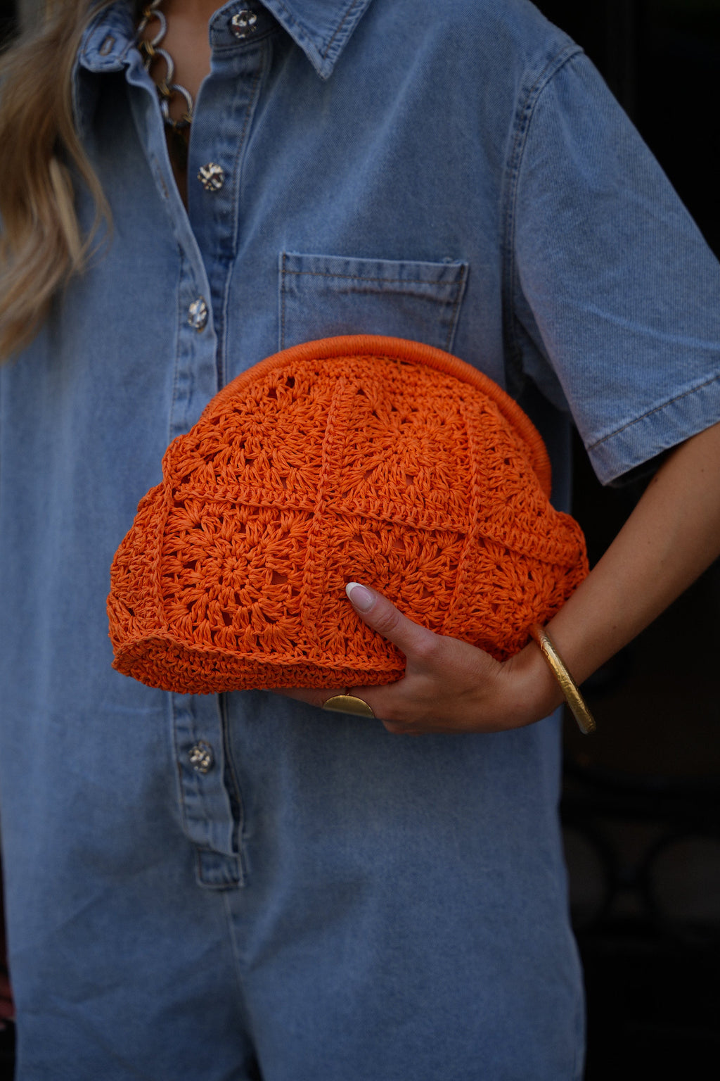 Noria Straw Bag - Orange